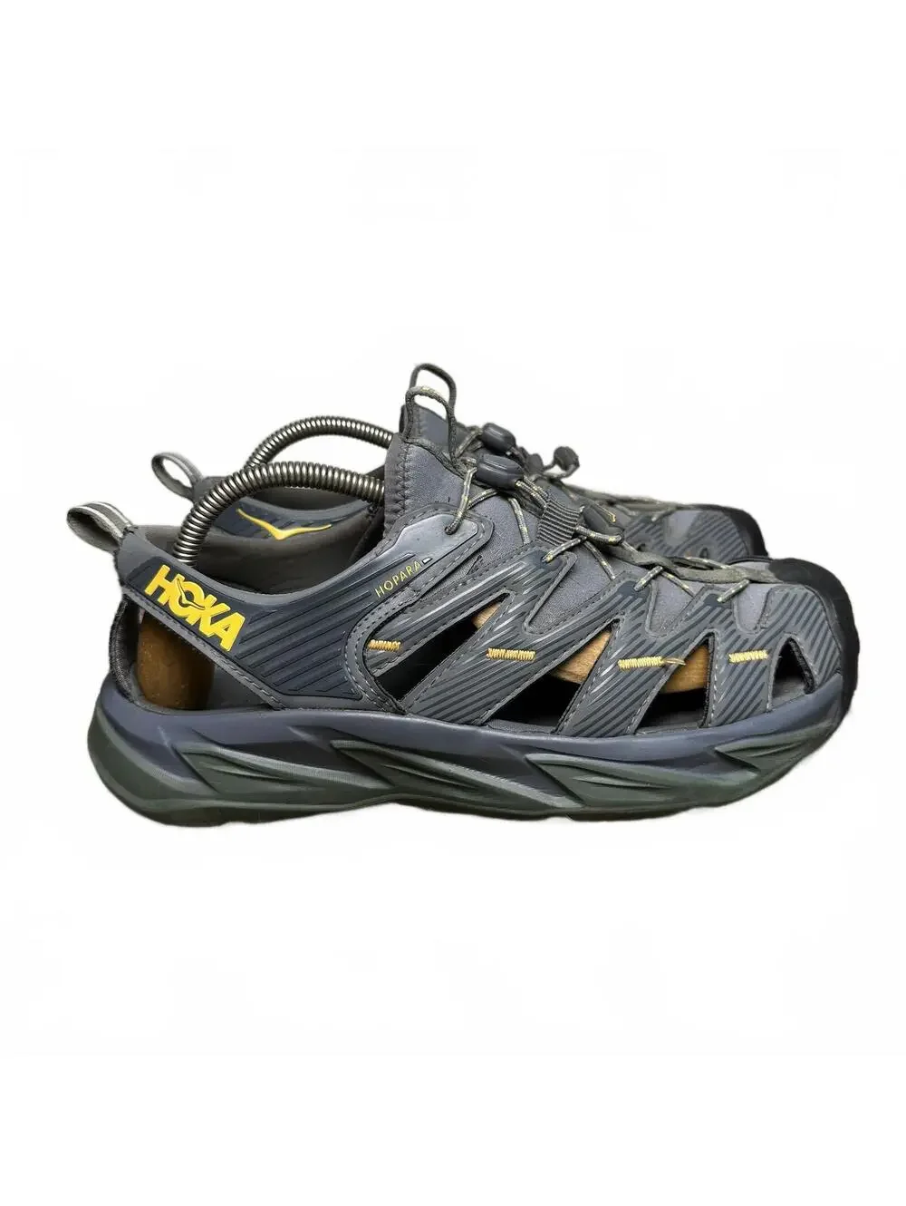 HOKA Hopara Hiking Water Sandals Castlerock Thyme Gray Trail Shoes 1106534